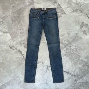Paige Women’s Jeans INDIO ZIP Skinny Dark Mid Rise‎ Size 26 Brett No Whiskers